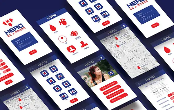 Hero, Be a Donor: Mobile Screen Mockup