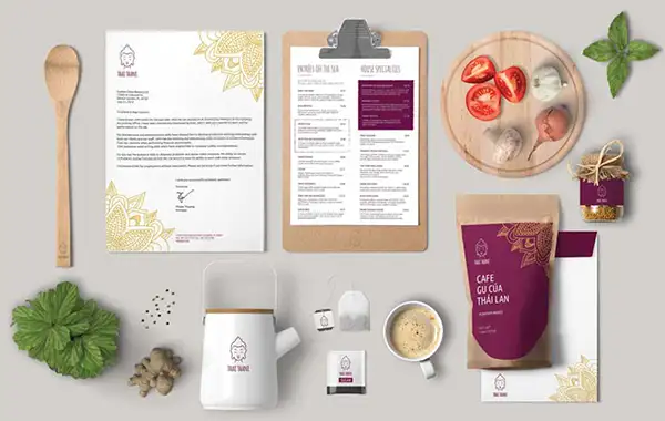 Thai Thani Restaurant Branding: Stationary Mockup