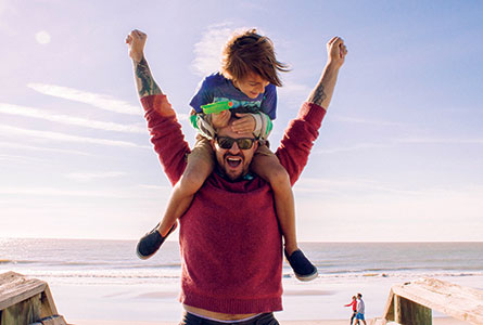 Hero Happy dad and son